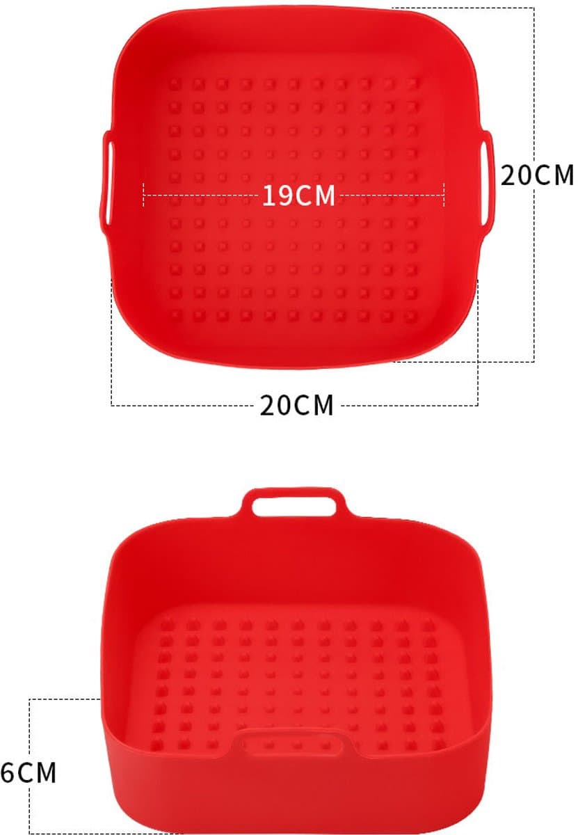 2 stuks vierkante silicone luchtkoker silicone bakplaat herbruikbare bakplaat cake pallet mat bakken pad - rood — afbeelding 1
