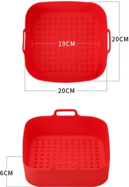2 stuks vierkante silicone luchtkoker silicone bakplaat herbruikbare bakplaat cake pallet mat bakken pad - rood — thumbnail 1