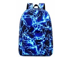 Jongens Schoolrugzak Basisschool Intermediair Lightning Schooltas Laptop Jeugd Waterdicht Lichtgewicht 17 Inch, 1-Blauw, Reisrugzak