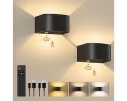 Azomor® Oplaadbare LED Wandlamp met Bewegingssensor en Afstandsbediening voor Binnengebruik