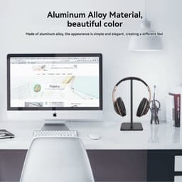 Universele hoofdtelefoonstandaard van aluminium voor gaming-hoofdtelefoons, desktop hoofdtelefoonstandaard(wit) — thumbnail 4