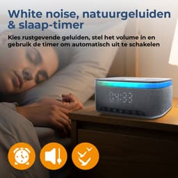 Denver Wekker met Draadloze Oplader - White Noise Machine - Digitale Wekker - Bluetooth - FM Radio - Dubbel Alarm - Dimmer - CRQ225 — thumbnail 5