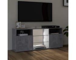 TV-meubel met LED-verlichting - 120x30x50 cm - Betongrijs