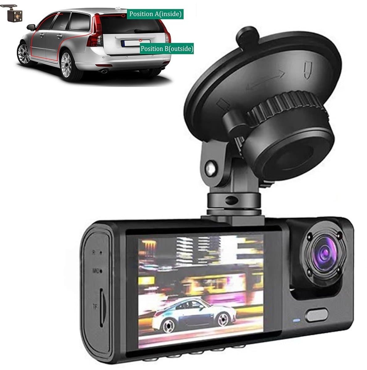 HD 1080P auto-rijrecorder binnencamera met breed temperatuurbereik — afbeelding 1