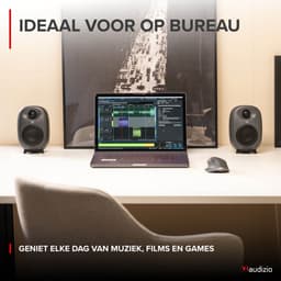 Stereo set - Audizio RS60 HiFi speakers - Boekenplank speakers - Bluetooth - Donkergrijs - 120W — thumbnail 3