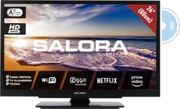 Salora 24LED9109CTS2DVDWIFI - 24 inch (60cm) TV, 12Volt/230Volt, 100Hz HD ready LED Televisie, WiFI, DVD Speler voor caravan en camper — thumbnail 1