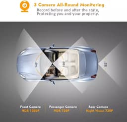 TechU™ Dashcam Voor en Achter Camera – MK11.1 Dashboardcamera – 4” Scherm – Full HD 1080P – 170° Wijdhoeklens – Nachtvisie – Loop recording – Bewegingssensor – G-sensor – Parkeermodus – Incl. Achteruitrijcamera - voor auto — thumbnail 4