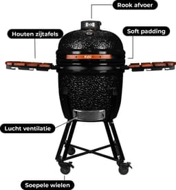 EVIQ - BBQ - Kamado - 21" - Grillmaster - Houtskoolbarbecue – Keramisch — thumbnail 5
