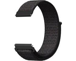 Strap-it Smartwatch bandje 22mm - zacht nylon bandje geschikt voor Samsung Galaxy Watch 46mm / Galaxy Watch 3 45mm / Gear S3 Classic & Frontier - OnePlus Watch - Amazfit GTR 47mm / GTR 2 / GTR 3 - Pro - zwart