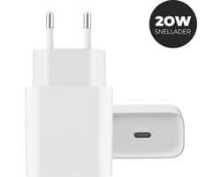 USB C adapter 20W – snellader – universele oplader – geschikt voor iPhone 15/16/17 en Samsung – wit – WiseQ