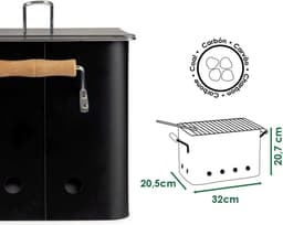 Barbecue Draagbare Met handvatten Ijzer (20,5 x 20,7 x 32 cm) — thumbnail 4