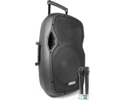 Mobiele party speaker - Vonyx AP1500PA - 800 Watt - partybox met 2 microfoons - op accu
