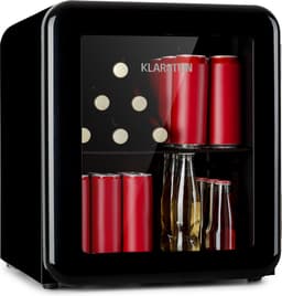 Klarstein Poplife Retro Drankenkoeler - 48 Liter - Temperatuur: 0-10 °C - 39 dB - 50 Cm Hoog - Verstelbare pootjes - EEK E - Compressiekoeling - Mini koelkast - Drankkoelkast - Zwart — thumbnail 1