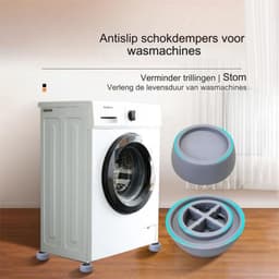 4 stuks anti-vibratie pads voor wasmachines, anti-geluid wasmachine voeten met rubberen pads voor wasmachines, wasdrogers, meubels, anti-vibratie wasmachine pads - 4 zwart - 6.5*2cm — thumbnail 4