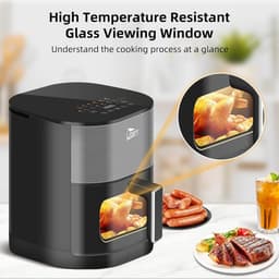 Uten Airfryer XXL 200E - Dual Blaze Technologie - Hetelucht friteuse - 5.5 liter - 14 programma's - 40ºC tot 200ºC - PFAS vrij - 2000W - Grijs — thumbnail 4