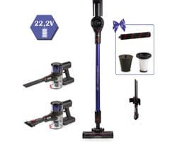 PRIMO PR511SV 3-in-1 BLDC Steelstofzuiger Draadloos - Stofzuiger zonder zak - Kruimelzuiger - Max power 20 kPa - Blauw/Rood