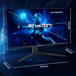 ERAZER Spectator X50 (MD 21732) 80cm (32” inch) QHD Gaming Monitor (165Hz, HDR10, Adaptive Sync, 2x HDMI, DisplayPort, 16:9, geïntegreerde luidsprekers) — thumbnail 2