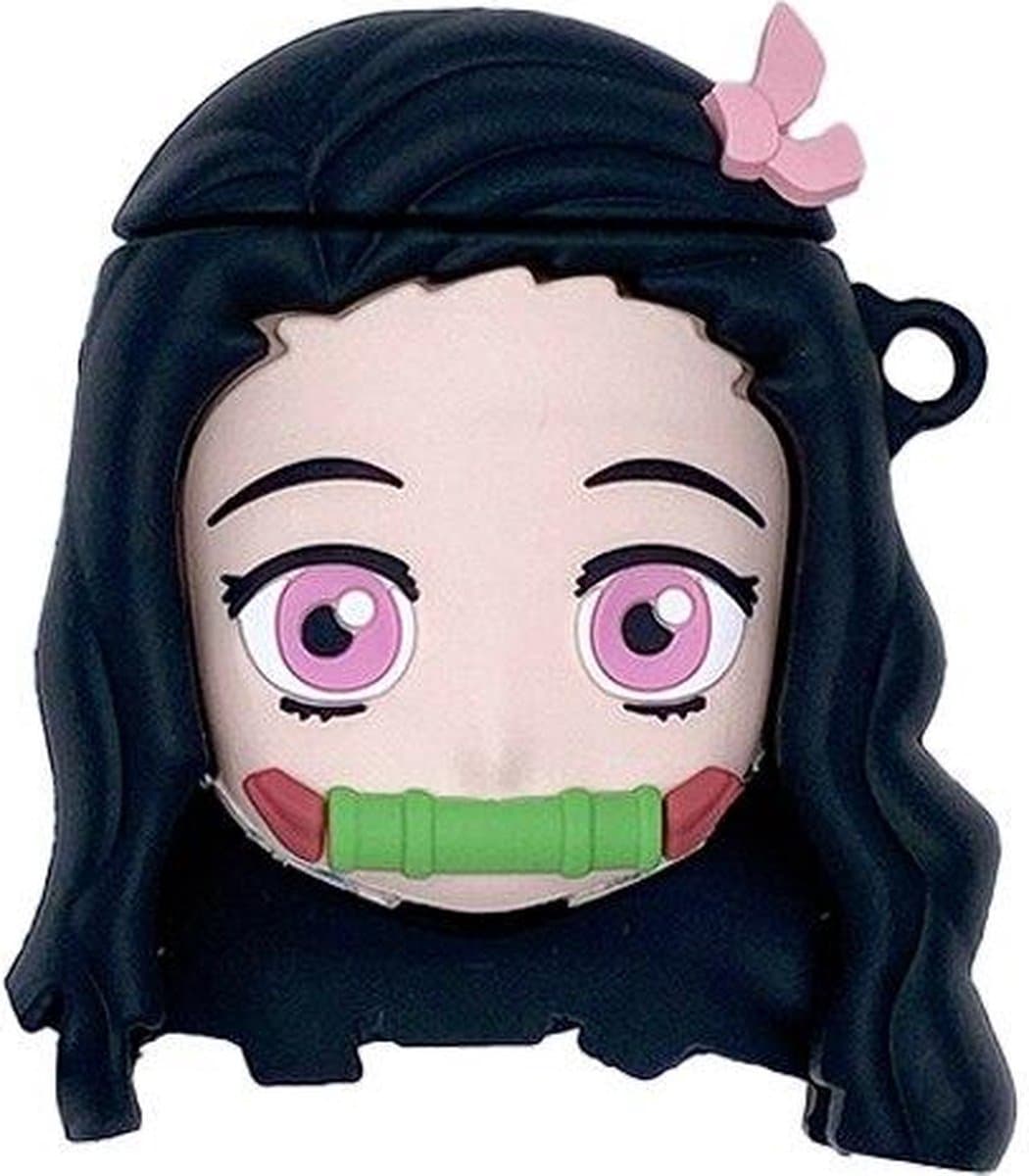 Enluxe Geschikt voor AirPods Nezuko Kamado Case - Geschikt voor AirPods Pro 1 & 2 - Anime-Inspiratie met Duurzame Bescherming en Draadloos Opladen Compatibel — afbeelding 1