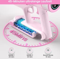 Draadloze Accustofzuiger 45000 Pa - 6-in-1 Stofzuiger voor Dierenharen, Harde Vloeren en Tapijt met LED-Display — thumbnail 3