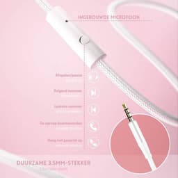 StayPowered Koptelefoon - Ingebouwde Microfoon - Lichtgewicht - Hoogwaardig Materiaal - Ademende Kussens - Roze/Wit - 1,5m lange Snoer - Opvouwbaar en Draagbaar - 3,5mm Aansluiting - Levering Sneller dan Aangegeven! — thumbnail 3