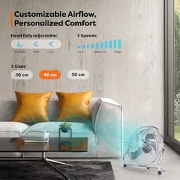 Equivera Vloerventilator - Tafelventilator - Kantelbaar - Meerdere Snelheden - Premium — thumbnail 4