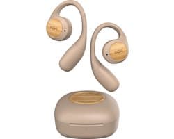 House of Marley Liberate Open Draadloze Oordopjes - Open Ear Bluetooth Sport Oortjes - 20 uur Batterijduur - Zweetbestendig en Waterbestendig - USB C - Gemaakt van Duurzame Materialen - Cream