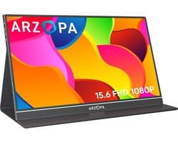 Arzopa S1 Table Portable Monitor - Full HD - 15.6 inch - USB-C - Incl Bookcase