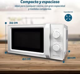 Magnetron - Compacte oven - Snel eten opwarmen - 5 standen en ontdooien - 20 liter inhoud - Zwart — thumbnail 3