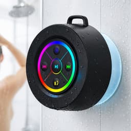 Namajunas Draagbare Bluetooth Speaker - Douche Speaker - Met Haak - Afneembare Zuignap - 360° Sound - IPX7 Waterdicht - Zwart — thumbnail 1