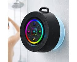 Namajunas Draagbare Bluetooth Speaker - Douche Speaker - Met Haak - Afneembare Zuignap - 360° Sound - IPX7 Waterdicht - Zwart