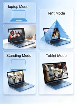 YBook15 15.6" 2‑in‑1 Laptop - 360° Scharnier Touchscreen - AMD Ryzen 3 3200U - 15,6 Inch FHD IPS - 16 GB DDR4 512 GB SSD - Donkergrijs - Voor Werk En Studie — thumbnail 4