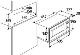Inbouw Magnetron - Oven Keukenapparaat - Snel Eten Opwarmen - Roestvrijstalen Binnenruimte - 20 Liter - Zwart — thumbnail 3