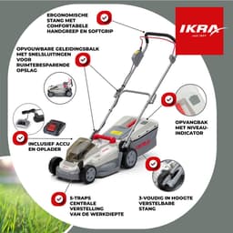 IKRA accu-grasmaaier ICM 2033 met mulch-functie, inclusief 2 x 20V accus en oplader — thumbnail 3