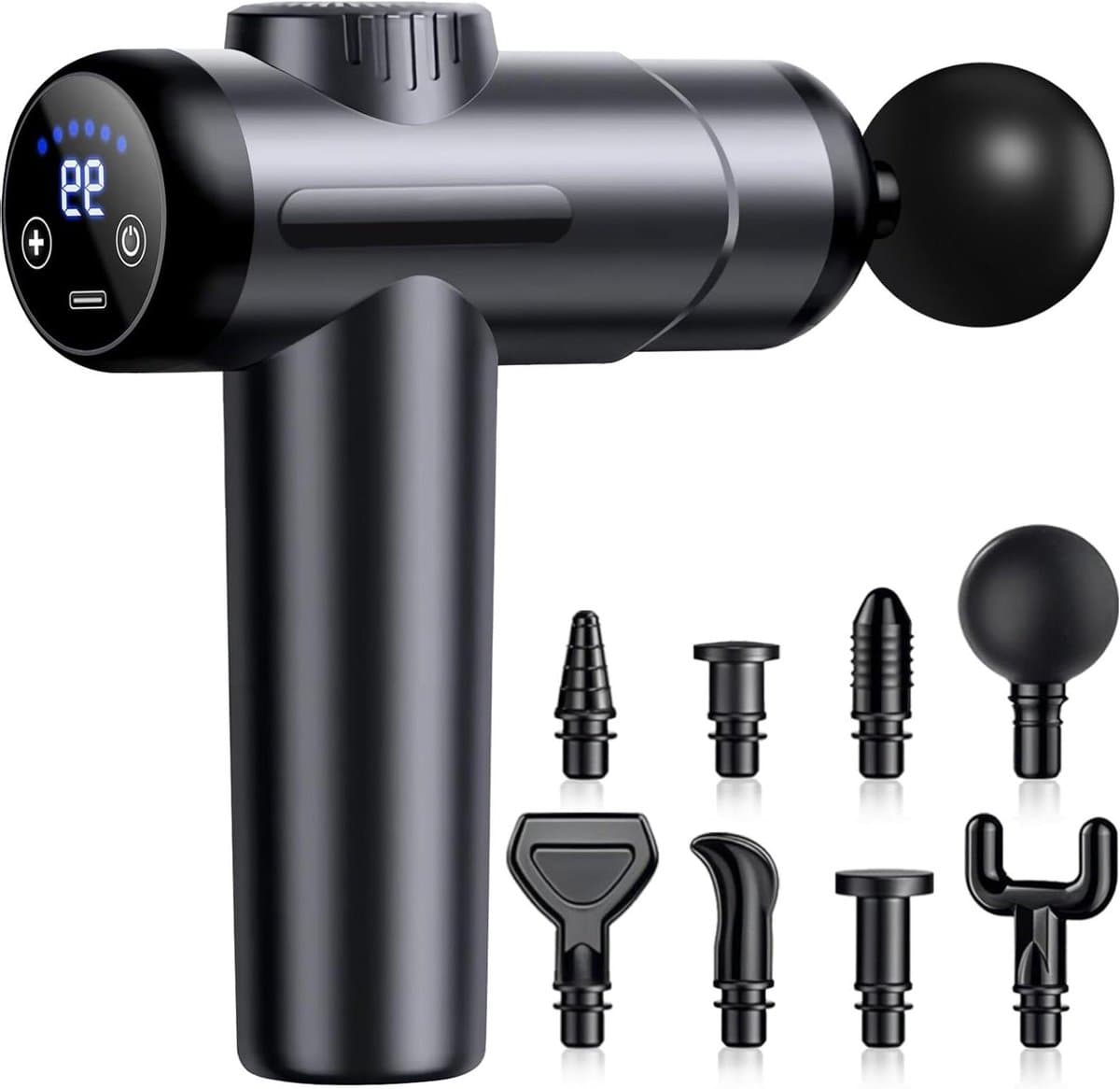 Massagepistool - Spierontspanning Apparaat - Spierherstel Bevorderen - 99 standen LCD Touchscreen - 165 cm hoog - Grijs — afbeelding 1