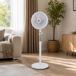 Statiefventilator - Ø 25 cm - 70W - 3 Snelheden - Verstelbare Hoogte (90-125 cm) - Wit — thumbnail 5