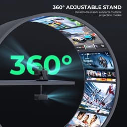 SnelShoppen - 4K Wi-Fi Bluetooth Projector met Netflix/YouTube/Prime Video, 360° Rotatie, 180° Verstelbaar, Ideaal voor Feest, Camping, Thuisbioscoop — thumbnail 4