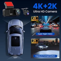 SnelShoppen - Dual Channel 4K Dashcam Auto met WiFi, GPS, ADAS, G Sensor, Nachtzicht en 64G Kaart - 24 Uur Parkeerbewaking — thumbnail 5
