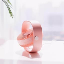 GELLDG Mini USB-bureauventilator - Tafelventilator - Miniventilator - Stil en draagbaar - Werkt op USB - Batterijen niet inbegrepen - 3 windsnelheden - 360° draaibaar - Geschikt voor thuis en op reis - Roze — thumbnail 3