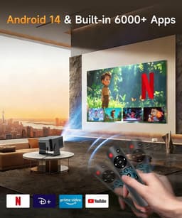 Mini Smart Beamer - Draagbare Projector - 4K Ondersteuning - WiFi 6 en Bluetooth 5.4 - Voor Thuis en Buiten — thumbnail 2