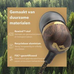 House of Marley Smile Jamaica USB C Oortjes met draad - Bedrade Oordopjes - Met Microfoon en 1knopsbediening - Eco Friendly Design - 9 mm Drivers - Knoopvrije Kabel - Brass — thumbnail 5