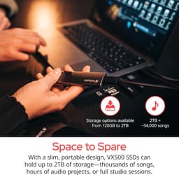 Externe SSD - Draagbare Opslag - Bestanden Overzetten - Hoge Snelheid Flash Geheugen - 480 GB - Spacegrijs — thumbnail 4