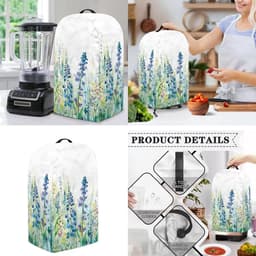 Keuken Apparaat Hoezen - Stofkappen Set - Keuken Organiseren - Set van Twee - Meerdere Maten - Blauw Groen Bloemen — thumbnail 3