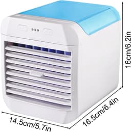 Draagbare airconditioner, USB-voeding, mini draagbare luchtkoeler, raamairconditioner, multifunctionele knopbediening, verkoelend product voor de zomer, 3 ventilatorsnelheden, geschikt voor woonkamer, slaapkamer en camping - blauw — thumbnail 5