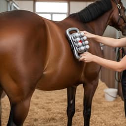 Paarden Massager - Spierontspanning Gun - Spierherstel Paarden - 8 Massagekoppen - 34 x 20 x 14 cm - Grijs — thumbnail 2