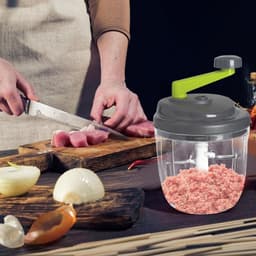 Handmatige Groentesnijder - Keukenmachine Hakmolen - Snel Groenten Snijden - Geluidsarme Werking - 14.3 cm Hoog - Wit — thumbnail 2
