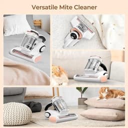 Dual-Cup Smart - Anti-Mite Cleaner Bedstofzuiger - 500W - 13KPa Zuigkracht - Ultrasone Tech - Huisstofmijt Sensor - UV-licht - 99,99% Mijtenverwijdering - Wit — thumbnail 3
