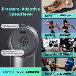 Mini Massage Gun - Spier Massager Percussie - Spierherstel - Lichtgewicht Krachtig - 8 uur batterij - Zwart — thumbnail 2