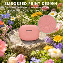 kwmobile case voor draadloze oordopjes geschikt voor JBL Wave Beam / Beam 2 / Wave 200TWS hoes - Siliconen beschermhoes - Gestanst patroon design in donkerroze — thumbnail 5