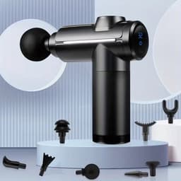 Massagepistool Met 32 ​​snelheidsniveaus LCD-Touchscreen 8 Opzetstukken Oplaadbaar En Draagbaar - 1200 mAh 30W Diepe Weefselpercussie - Voor Spierherstel En Pijnverlichting - Zwart — thumbnail 2