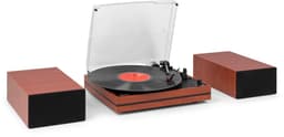 Platenspeler met speakers - Audizio Akron - LP speler - Bluetooth - AUX - 3 snelheden - Kersen houtlook — thumbnail 1